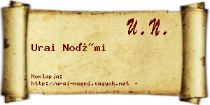 Urai Noémi névjegykártya