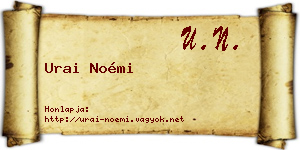 Urai Noémi névjegykártya